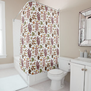 Rideaux De Douche Couleurs d'automne du Motif rpt Feuille déchiré su