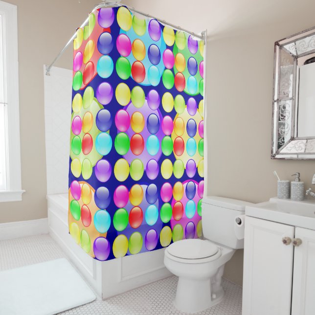 Rideaux De Douche Couleurs de la salle de bains - (En situation)