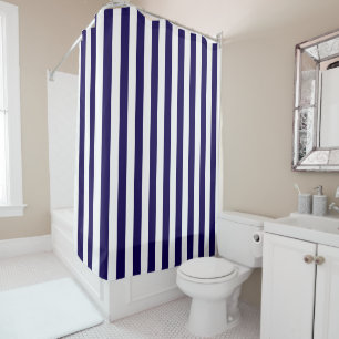 Rideaux De Douche Couleurs DIY Rayure verticale NL #0 Bleu foncé Bla