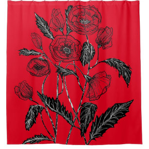 Rideaux De Douche Couleurs personnalisées Douche - Rouge