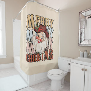 Rideaux De Douche Country Western Cowboy Noël