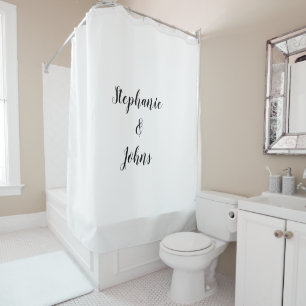 Rideaux De Douche Couple Nom Personnalisé Monogrammes Noir Blanc Cut