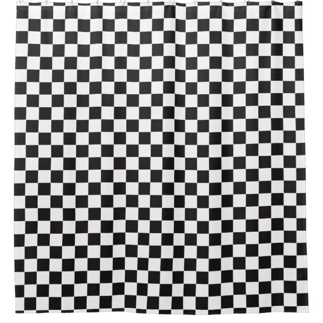 Rideaux De Douche Course de voiture / Motif d'échecs + votre backgr. (Devant)