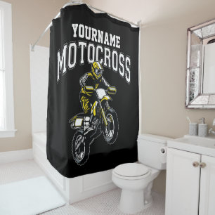 Rideaux De Douche Course Motocross Dirt Bike Rider personnalisée