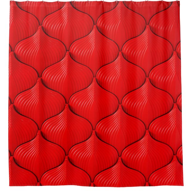 Rideaux De Douche Coussin rouge texture cuir (Devant)