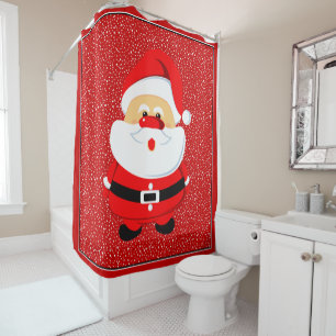 Rideaux De Douche Coutume de Noël du Père Noël mignonne et fantaisis