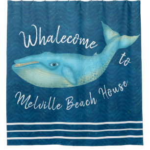 Rideaux De Douche Coutume nautique de Whalecome de baleine bleue