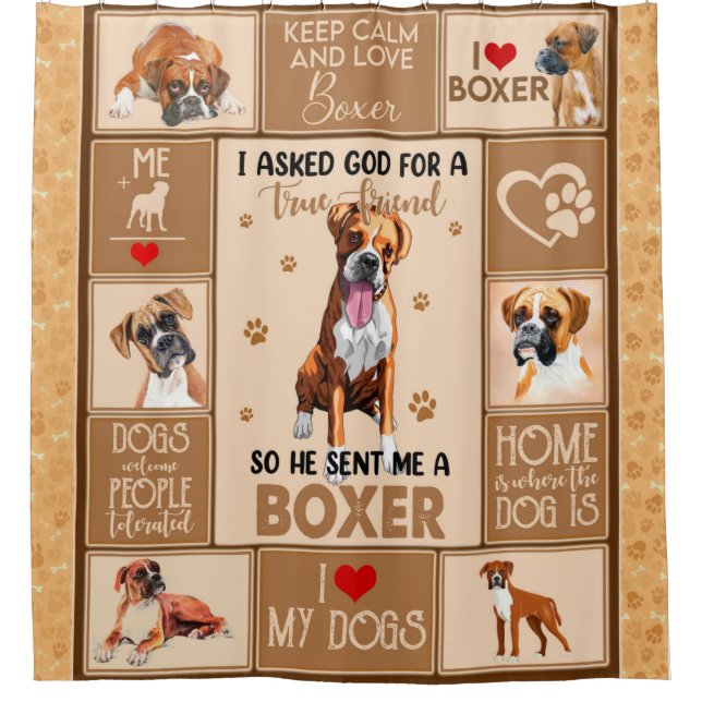 Rideaux De Douche Couverture de chien de boîte personnalisée, (Devant)
