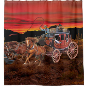 RIDEAUX DE DOUCHE COWBOYS DE DILIGENCE