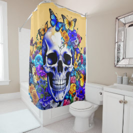 Rideaux De Douche Crâne de fleurs
