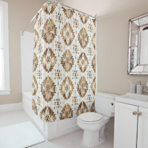 Rideaux De Douche Cream Brown Native Tribal