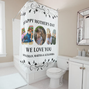 Rideaux De Douche Créez votre propre collage photo 3 Happy Mothers d
