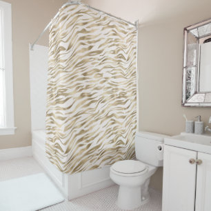 Rideaux De Douche Crème d'or Zebra Print