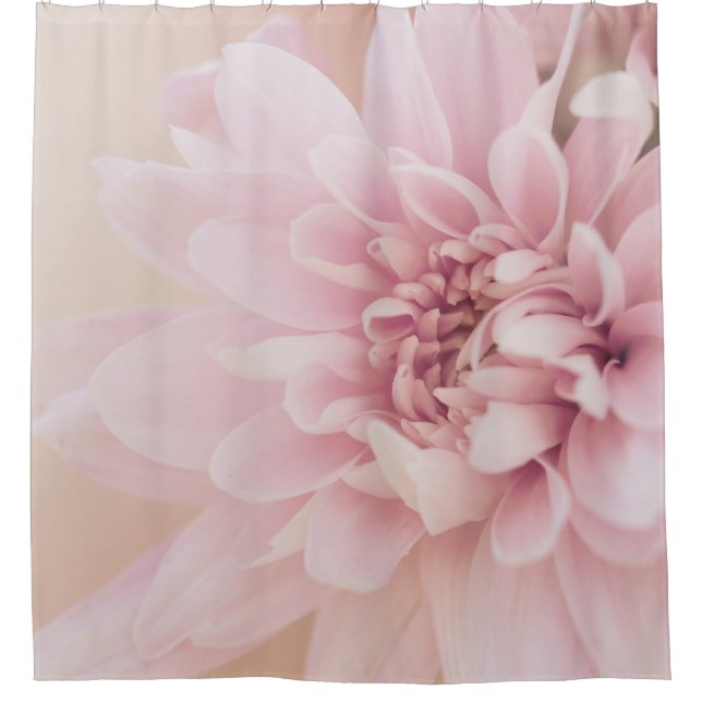 Rideaux De Douche Crème rose fleur Dahlia et floral (Devant)