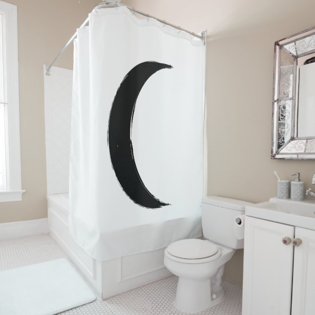 Rideaux De Douche Crescent Noir Aspirant Magie Lune foncée Astrologi (En situation)