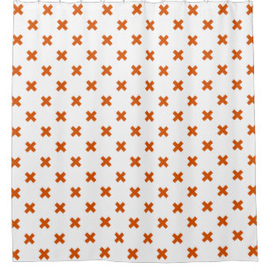 Rideaux De Douche Crochets orange sur blanc