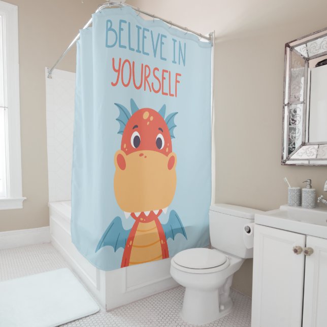 Rideaux De Douche Crois En Toi-Même Dragon (En situation)