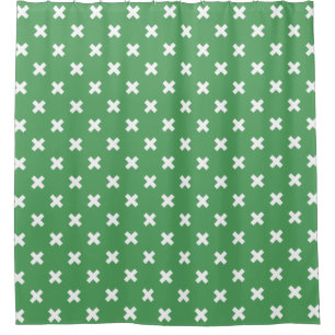 Rideaux De Douche Croix blanche sur le vert
