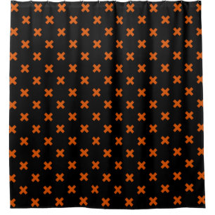 Rideaux De Douche Croix orange sur le noir