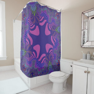 Rideaux De Douche Croix rose et violette