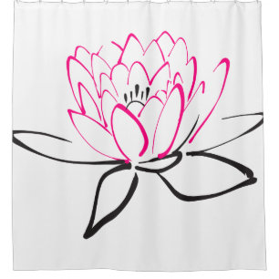 Rideaux De Douche Croquis d'une fleur de lotus