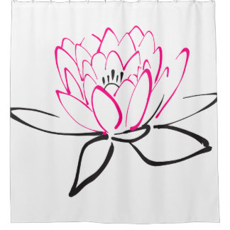 Rideaux De Douche Croquis d'une fleur de lotus