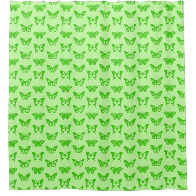 Rideaux De Douche Croquis papillon, vert citron (Devant)