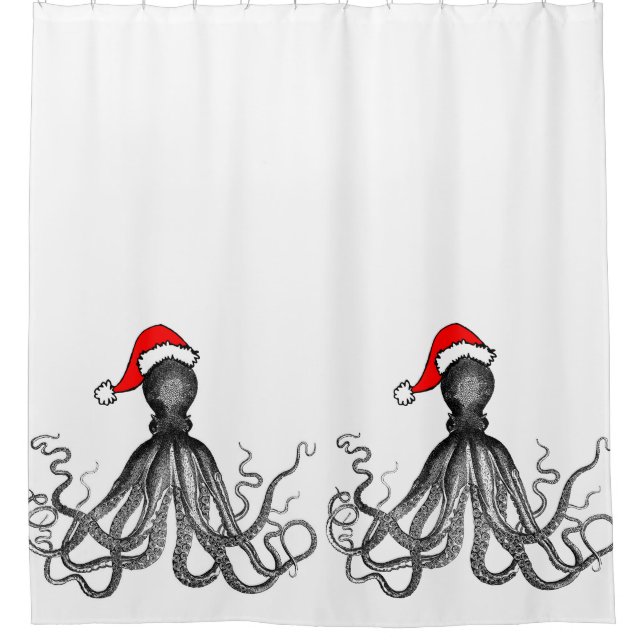 Rideaux De Douche Cru nautique Kraken de poulpe de Steampunk de (Devant)