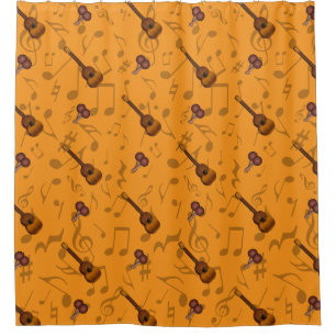 Rideaux De Douche Cuatro et Maracas avec notes de musique sur ORANGE