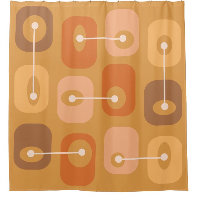 Rideaux De Douche Cubes de Squishy Abstraits brûlés orange (Devant)