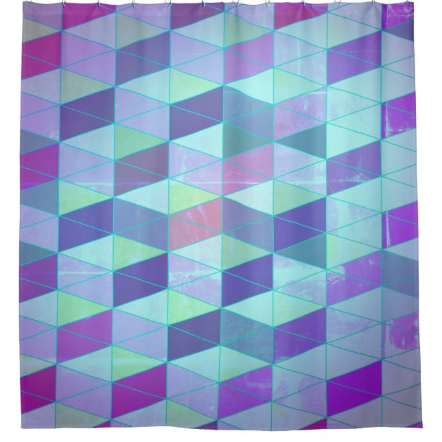 Rideaux De Douche Cubes en triangles Motif géométrique (Devant)