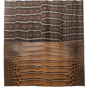 Rideaux De Douche Cuir Brown Faux Alligator
