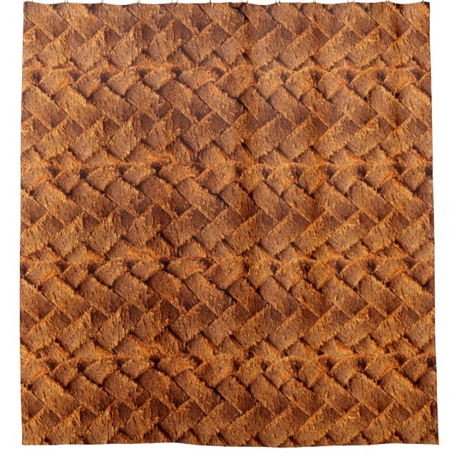 Rideaux De Douche Cuir Brown tissé fond cuir, marron, backgr (Devant)