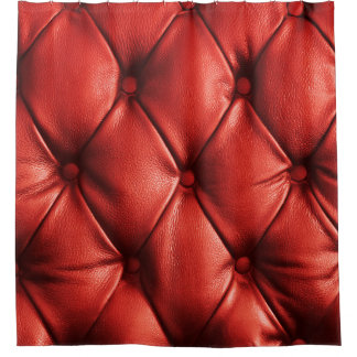 Rideaux De Douche Cuir rouge riche : Luxe Détail texturé