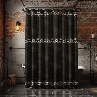 Rideaux De Douche Cuir Soft Black Faux Suede