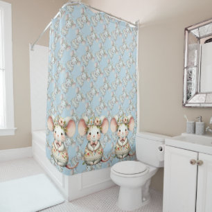 Rideaux De Douche Cuisine Florale Souris Couronne Fleur