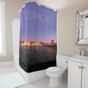 Rideaux De Douche Curaçao la nuit sans texte (personnalisable)