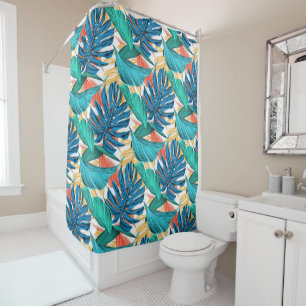 Rideaux De Douche Curtain Exotic Tropical Leaves