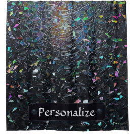 Rideaux De Douche Custom Iridescent Abstract Stained Glass Pattern