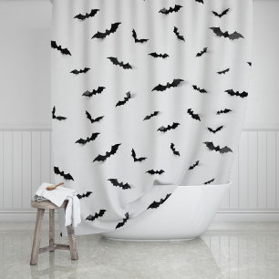 Rideaux De Douche Cute chauves-souris Éffrayante Halloween Goth Douc