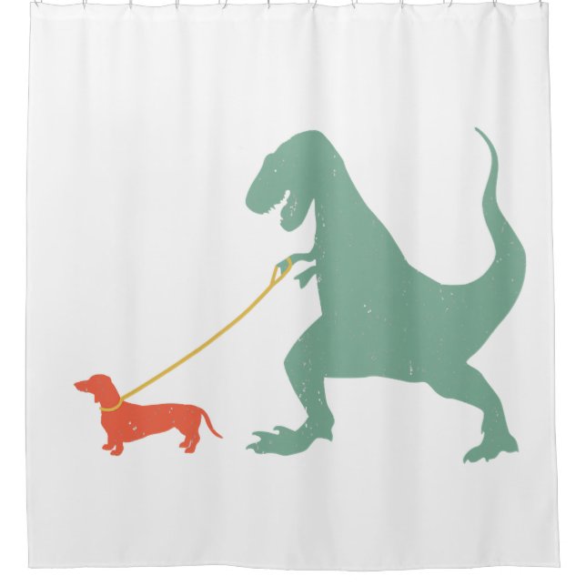 Rideaux De Douche Cute Dachshund Dinosaur Funny Wiener Dog (Devant)