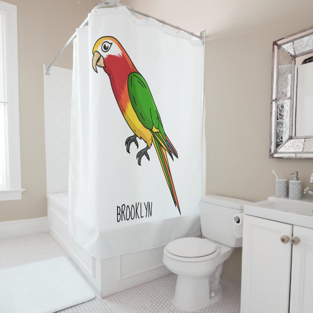 Rideaux De Douche Cute happy parrot (En situation)