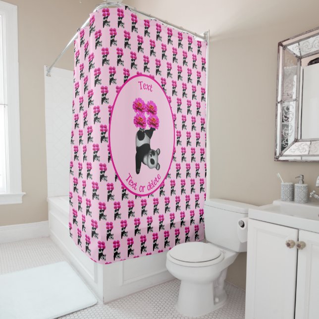 Rideaux De Douche Cute Jonglage Panda Ours Personnalisé (En situation)