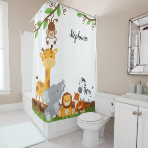 Rideaux De Douche Cute Jungle Baby Animal {choisissez votre couleur}
