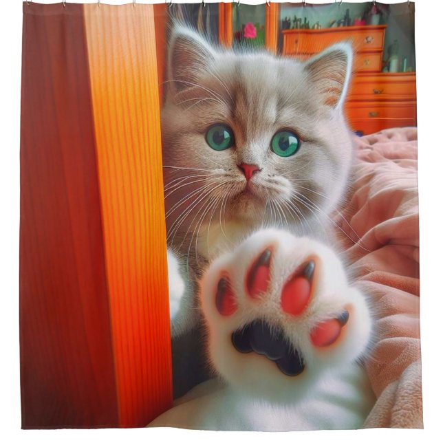 Rideaux De Douche Cute Kitten (Devant)