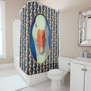 Rideaux De Douche Cute Oie blanche Visage animal de ferme