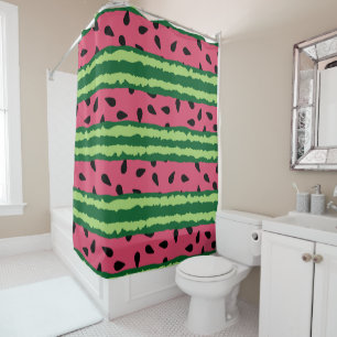 Rideaux De Douche Cute pastèque Motif rose et vert