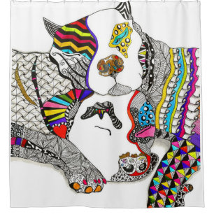 Rideaux De Douche Cute Pit Bull t'aime