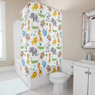 Rideaux De Douche Cute Safari Animals NurserMotif