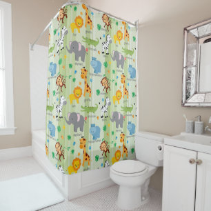Rideaux De Douche Cute Safari Animals NurserMotif